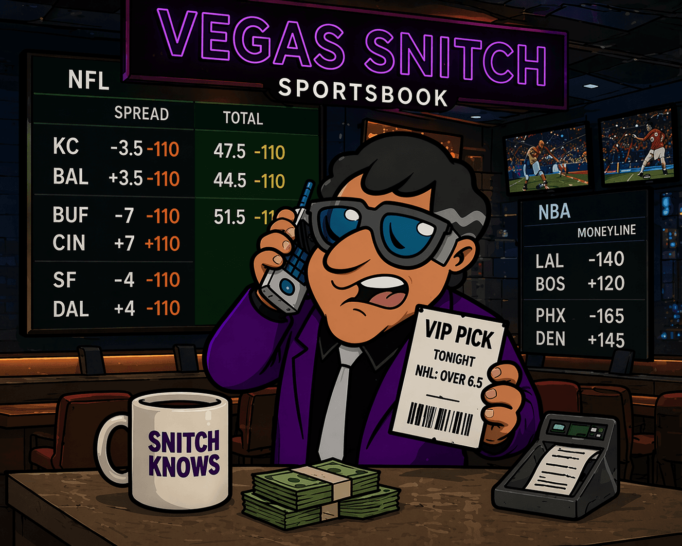 Vegas Snitch at the sportsbook